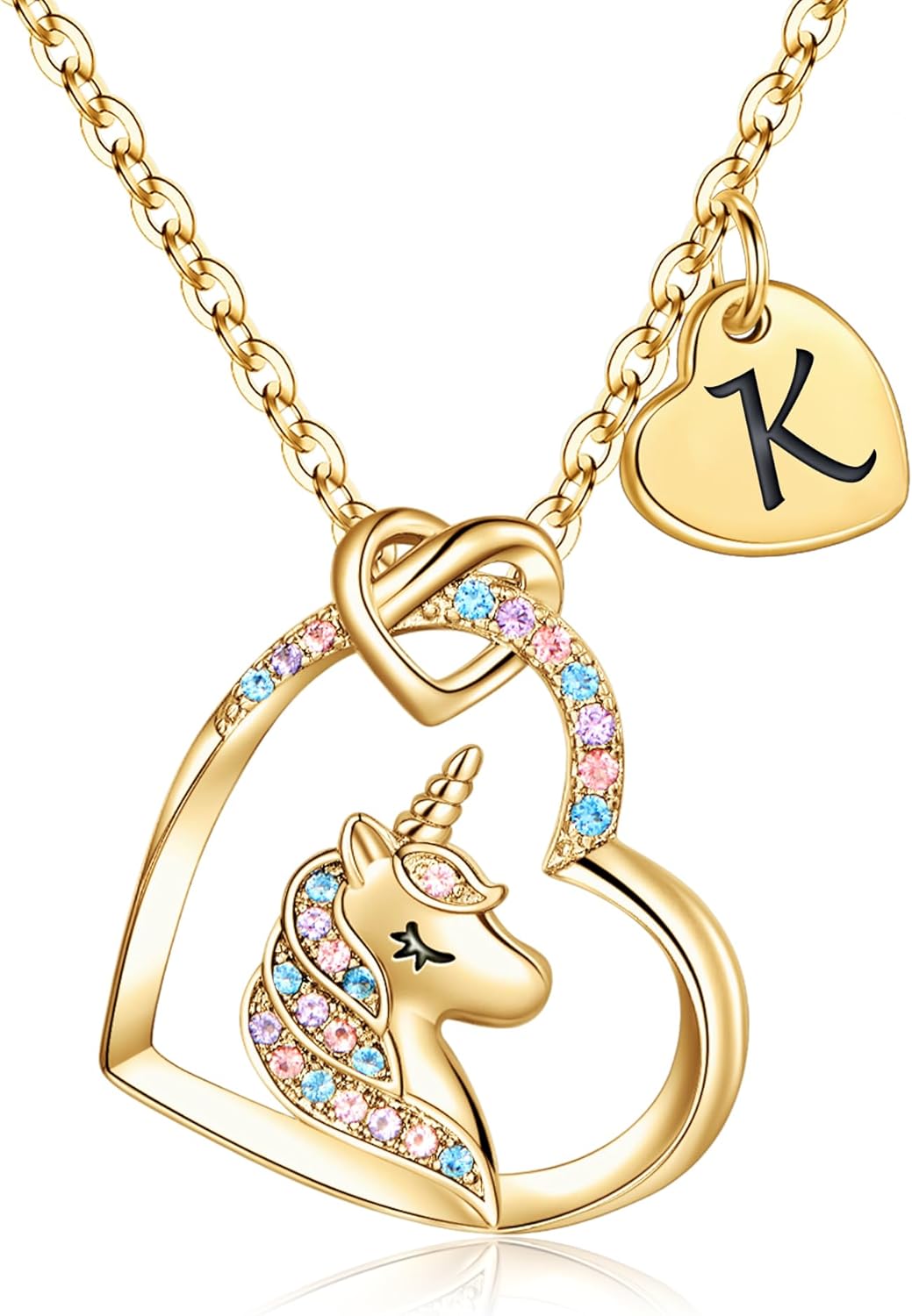 Hidepoo Christmas Gifts for Girls - Unicorn Necklace, 14K Gold/Rose Gold/White G...