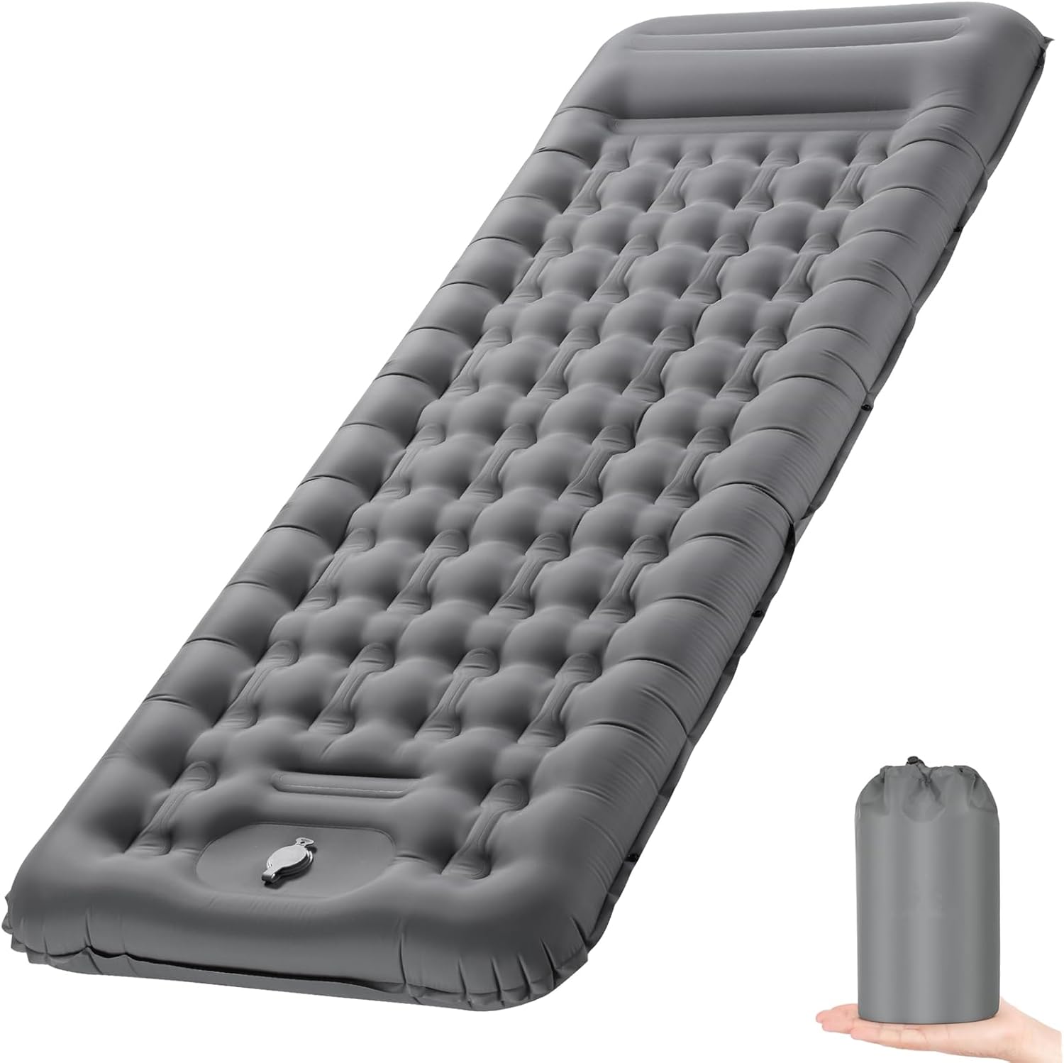 Self Inflating Camping Mat, 12CM Thicken Sleeping Mat with Foot Pump & Pillow, U...