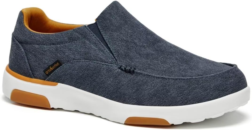 OrthoComfoot Men's Orthopedic Slip-On Loafers Walking Shoes with Arch Support: C...