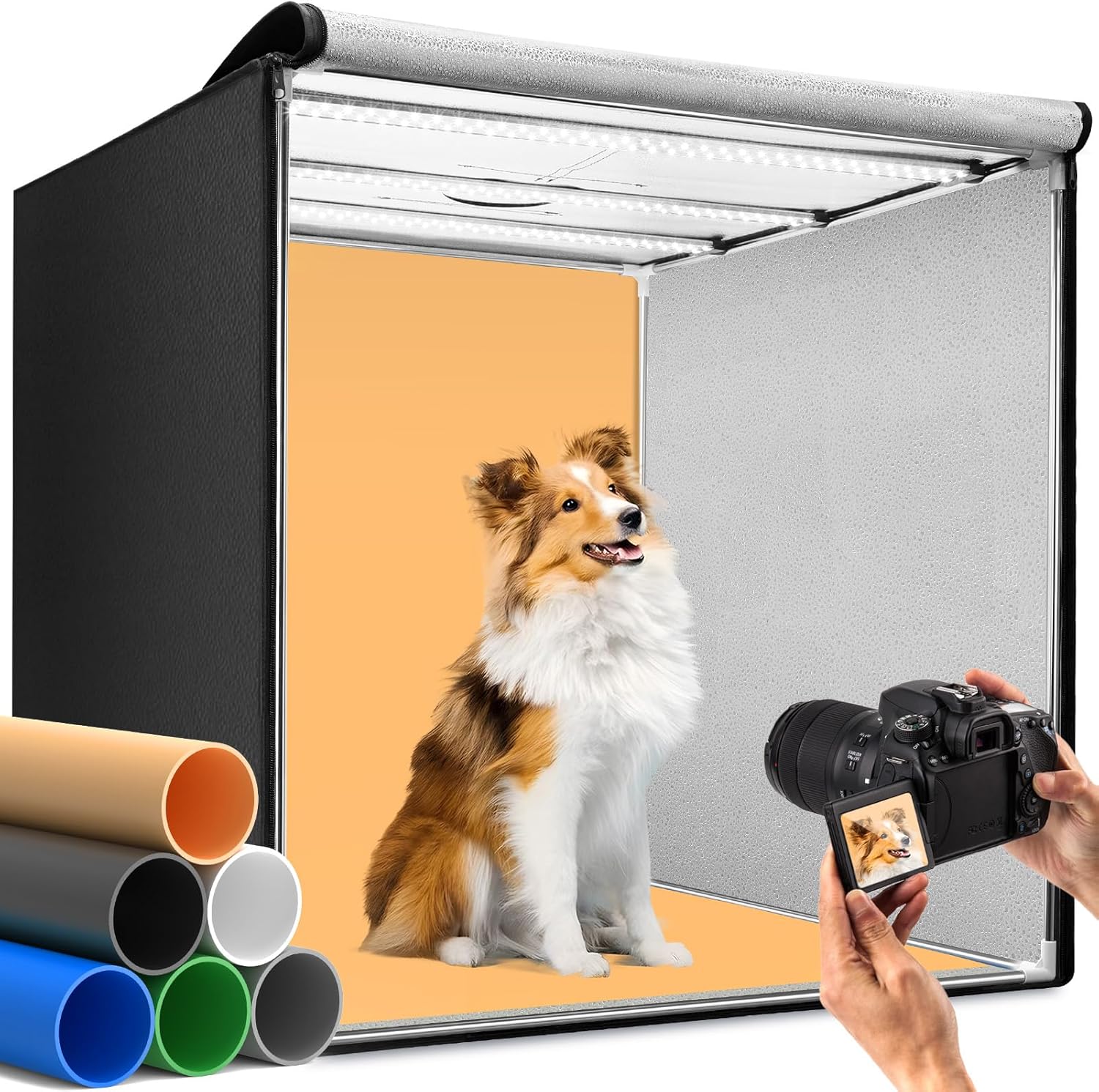 DUCLUS Light Box Photography 80 cm, Professional Portable Photo Studio Box 32 in...