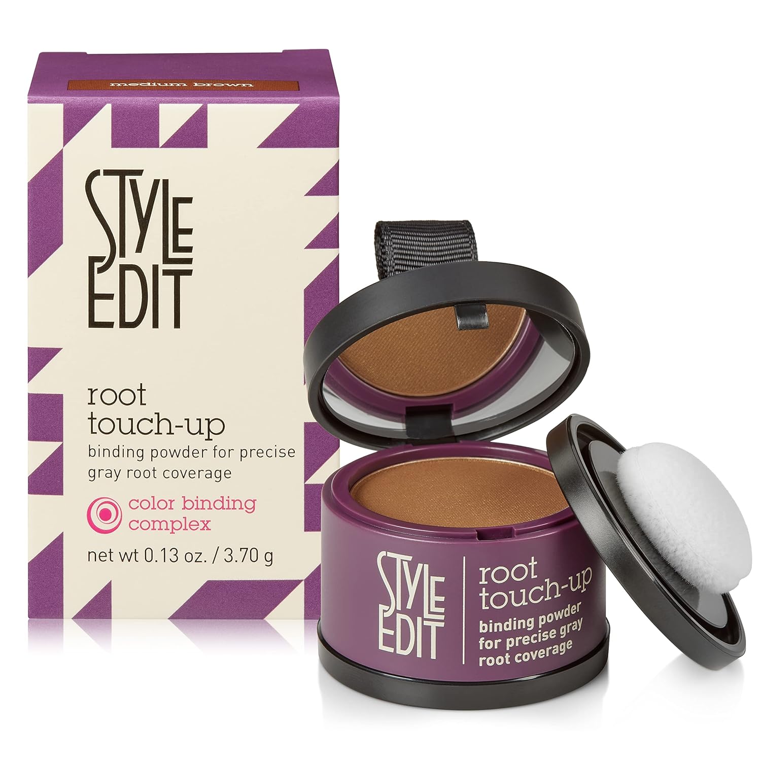 Root Touch Up Powder by Style Edit | Medium Brown Hair Color Coverage for Grays...