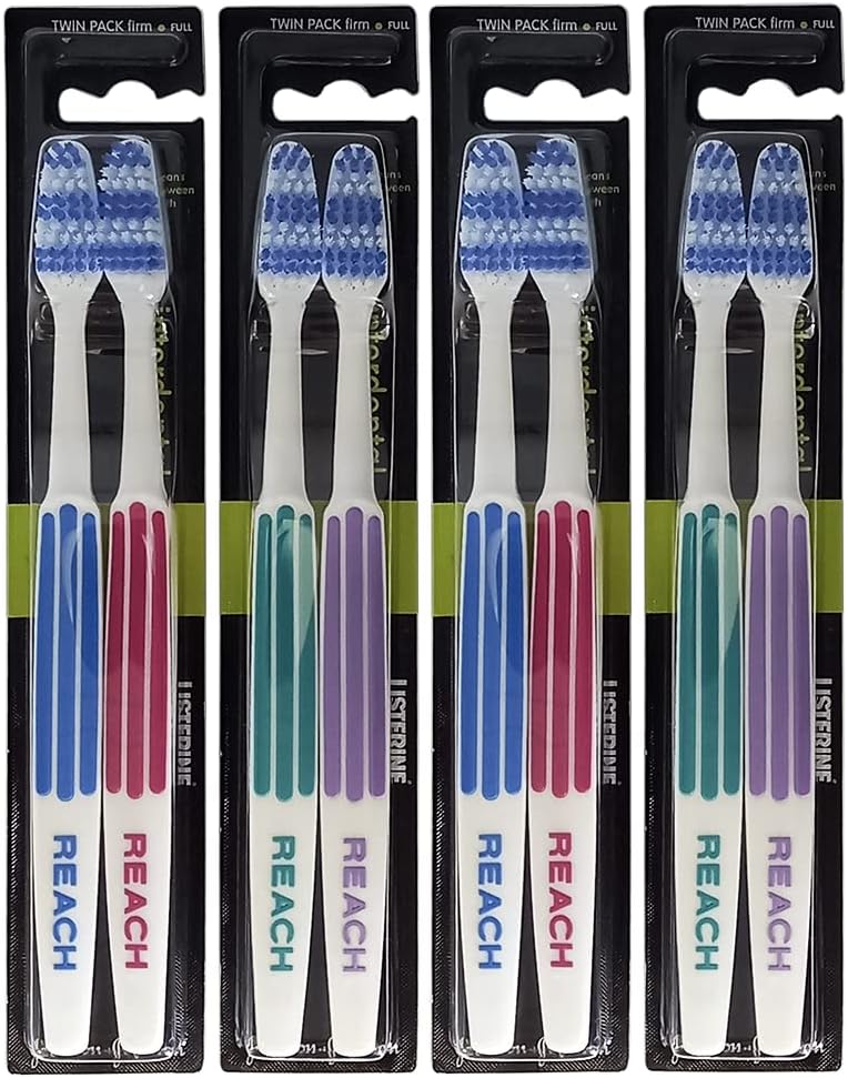 REACH Essential Care Interdental Firm Toothbrush, Duo Pack x 4, Full Head Hard B...