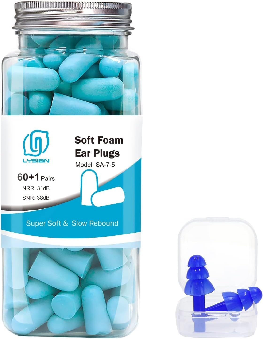 LYSIAN Ultra Soft Foam Earplugs Sleep, Noise Cancelling Ear Plugs for Sleeping,...
