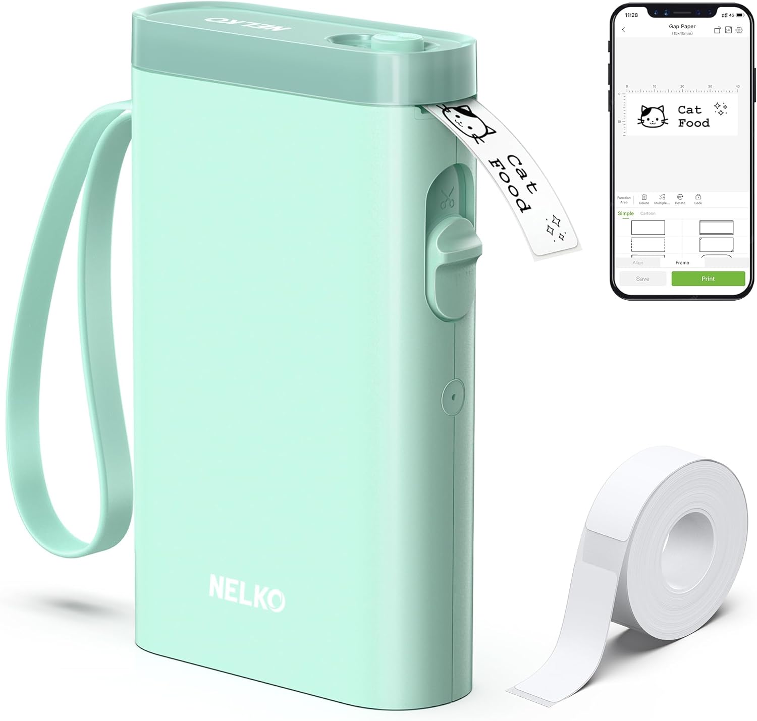 Nelko Label Maker Machine with Tape, P21 Portable Bluetooth Label Printer, Wirel...