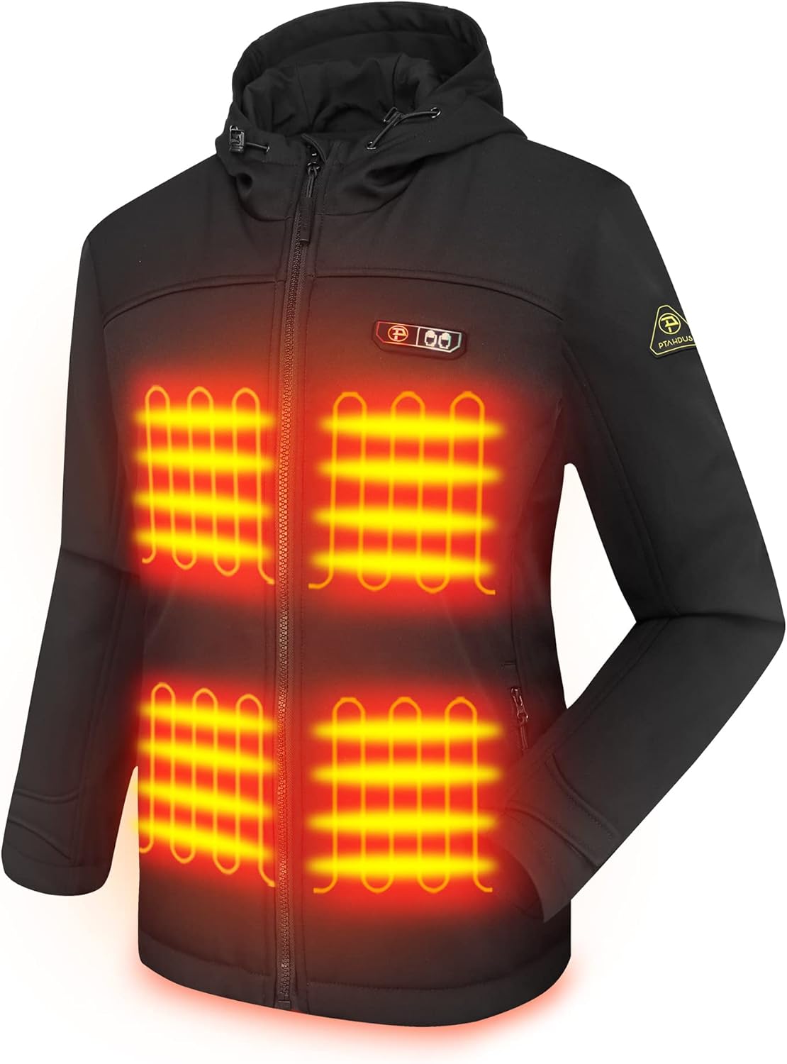 PTAHDUS Women's Heated Jackets 5 Heat Zones Battery Pack Included, with Hand War...