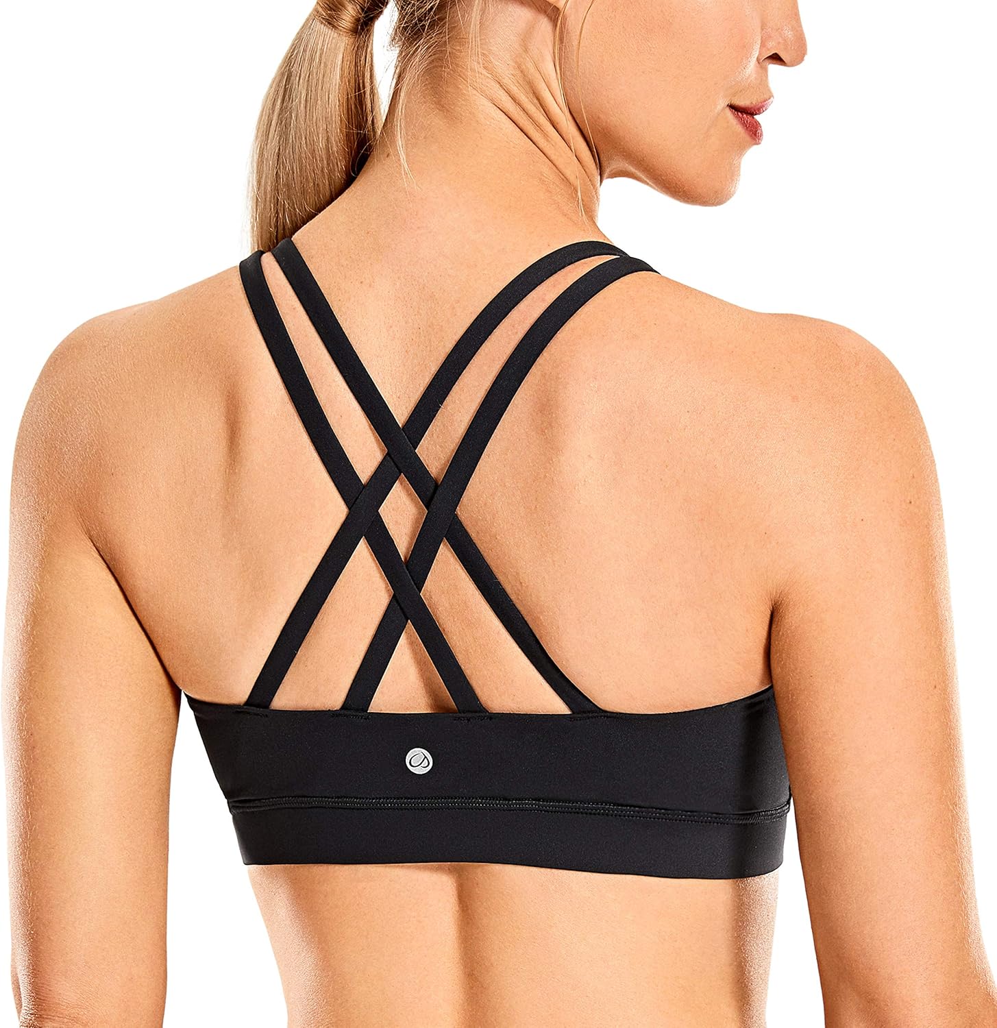 CRZ YOGA Women's Strappy Sports Bras Fitness Workout Padded Yoga Bra Criss Cross...