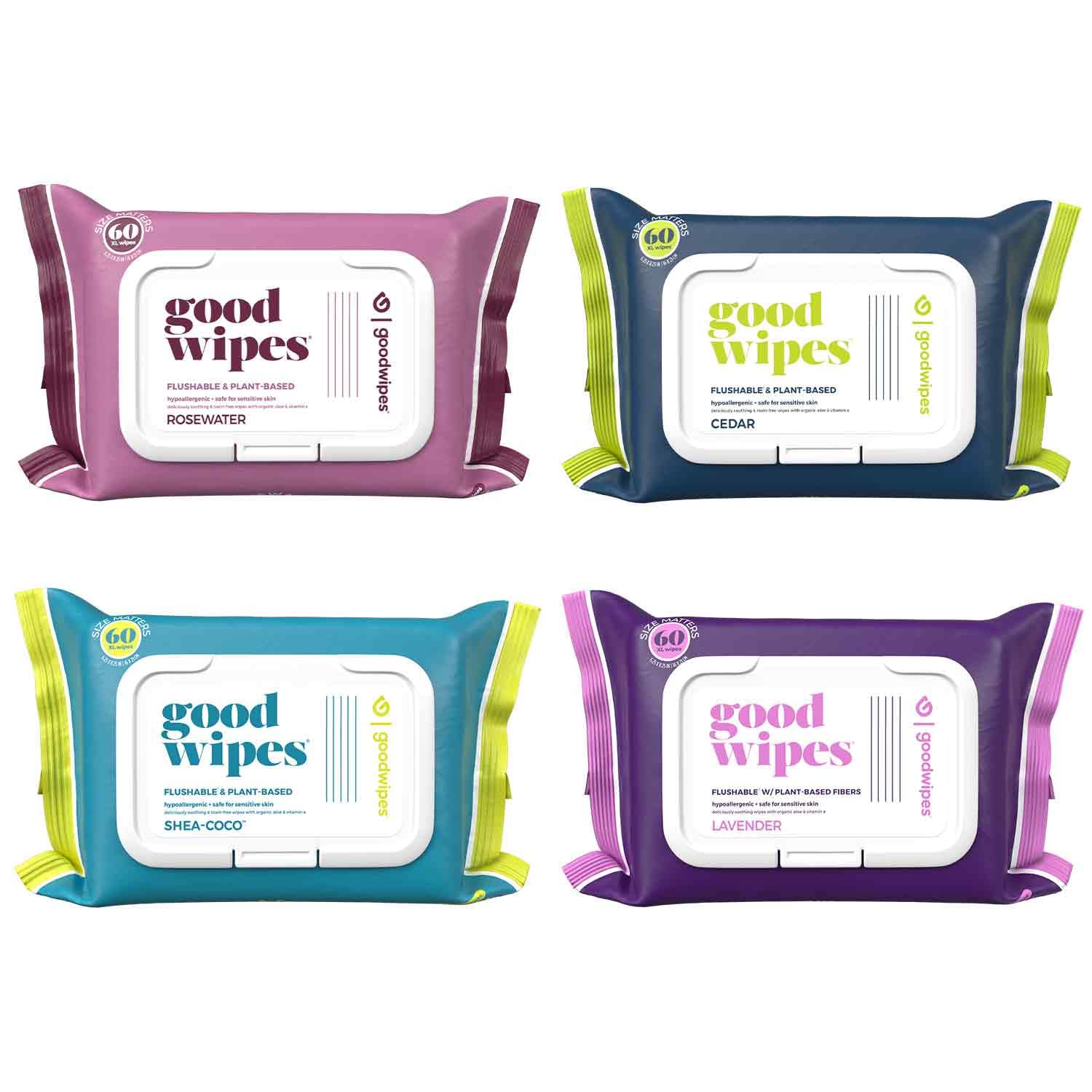 Goodwipes Flushable & Plant-Based Wipes with Botanicals | Dispenser for At-Home...