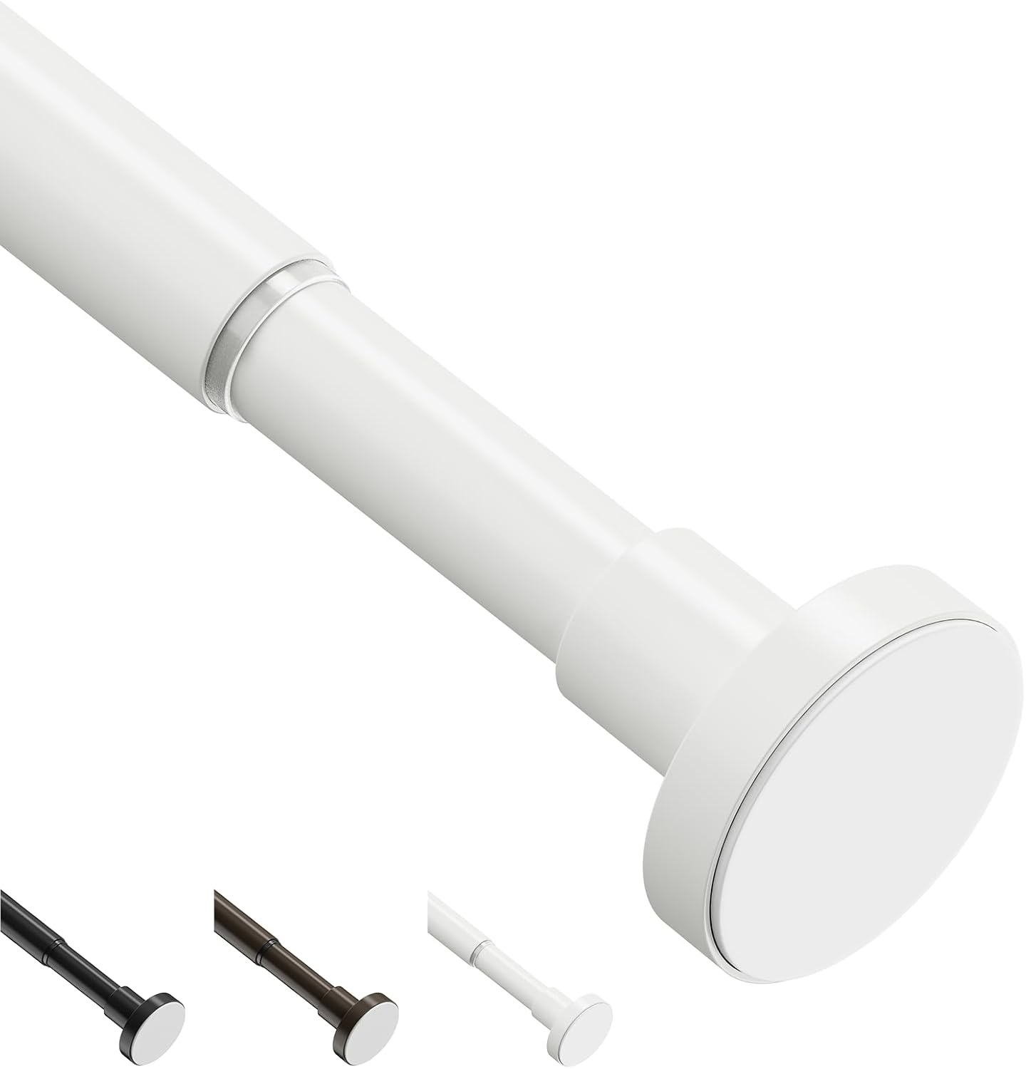 WELDUN Extendable Curtain Tension Rod, 46-119CM No Drill Telescopic Shower Curta...