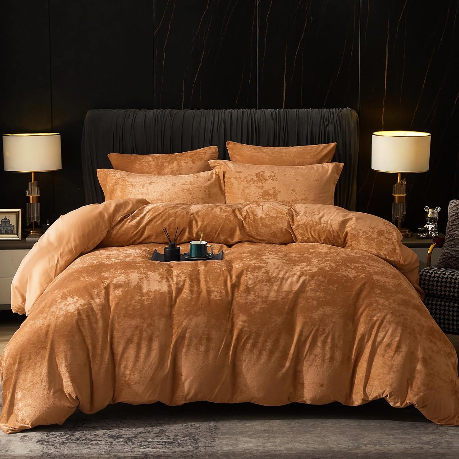 PHF Truly Velvet Duvet Cover Set King Size, 3pcs Ultra Soft Breathable Comforter...