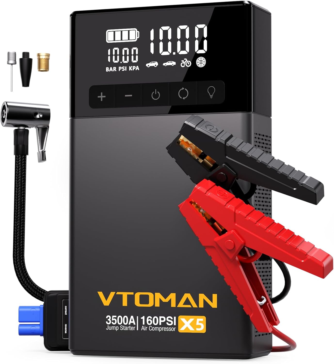 VTOMAN X5 Jump Starter with Air Compressor, 3500A Portable Car Battery Booster (...