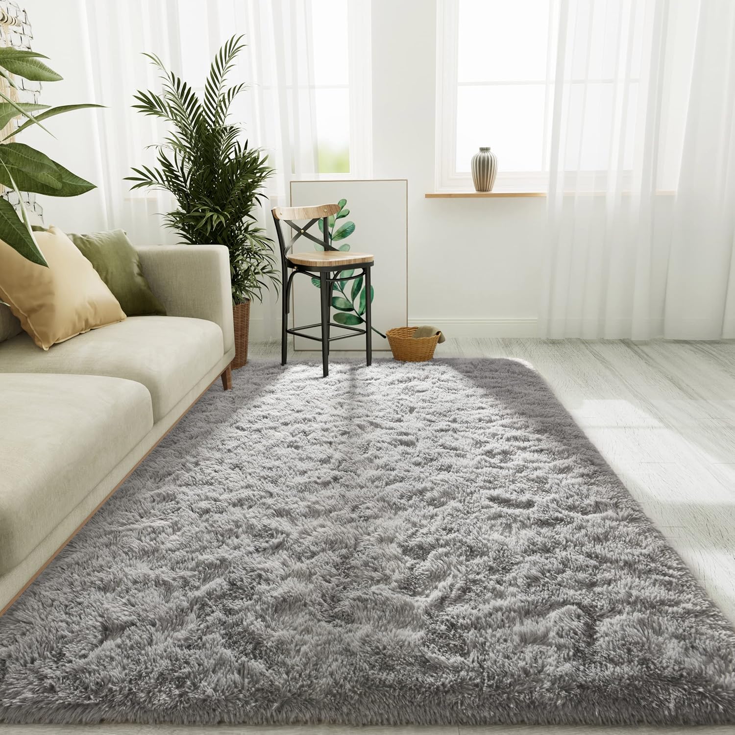 LOCHAS Ultra Soft Indoor Modern Area Rugs Fluffy Living Room Carpets for Childre...