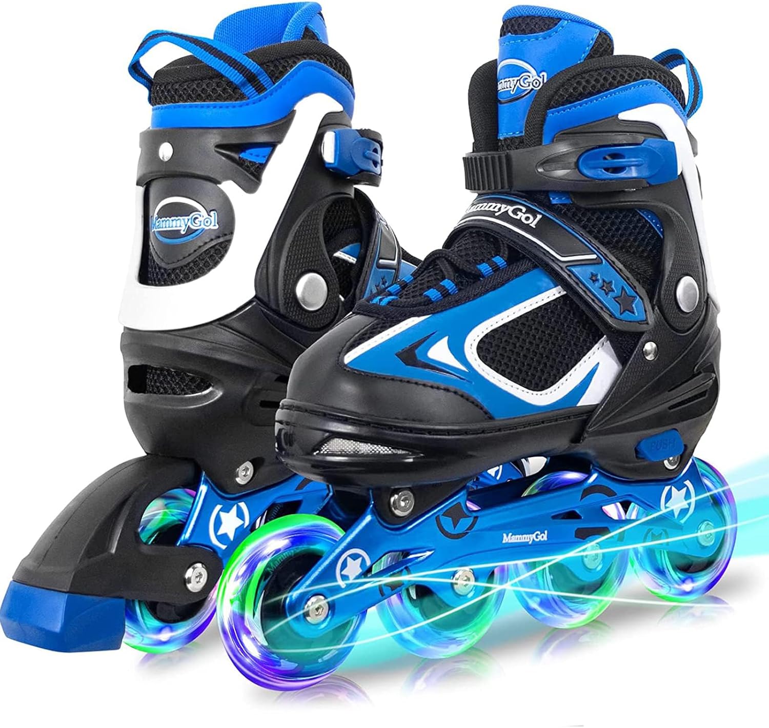 MammyGol Adjustable Inline Skates for Kids, Boys Blades Skate Girls with Light u...
