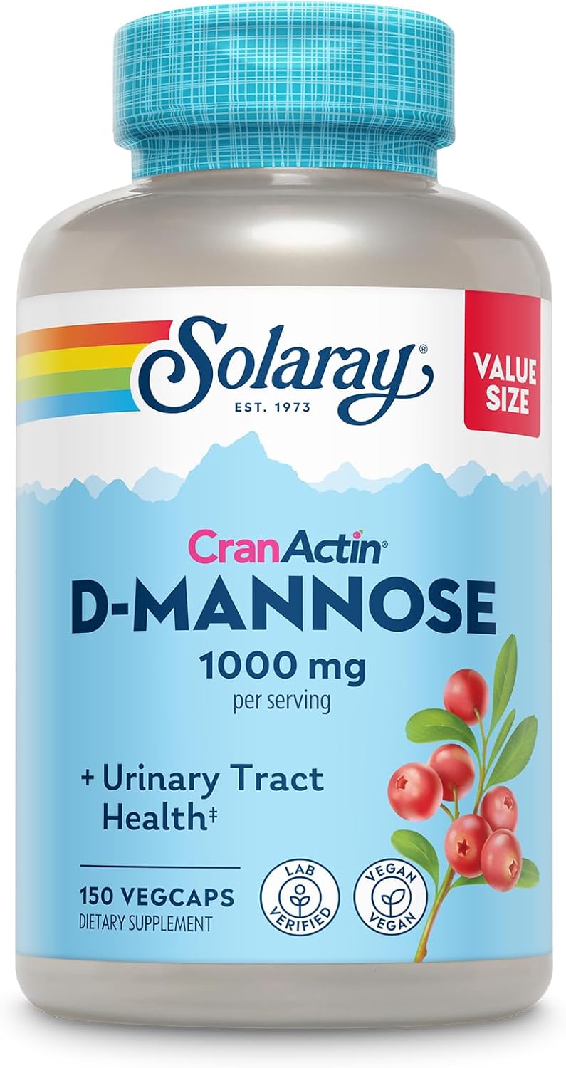 Solaray D-Mannose 1000mg with CranActin Cranberry Supplement 400mg, Urinary Trac...