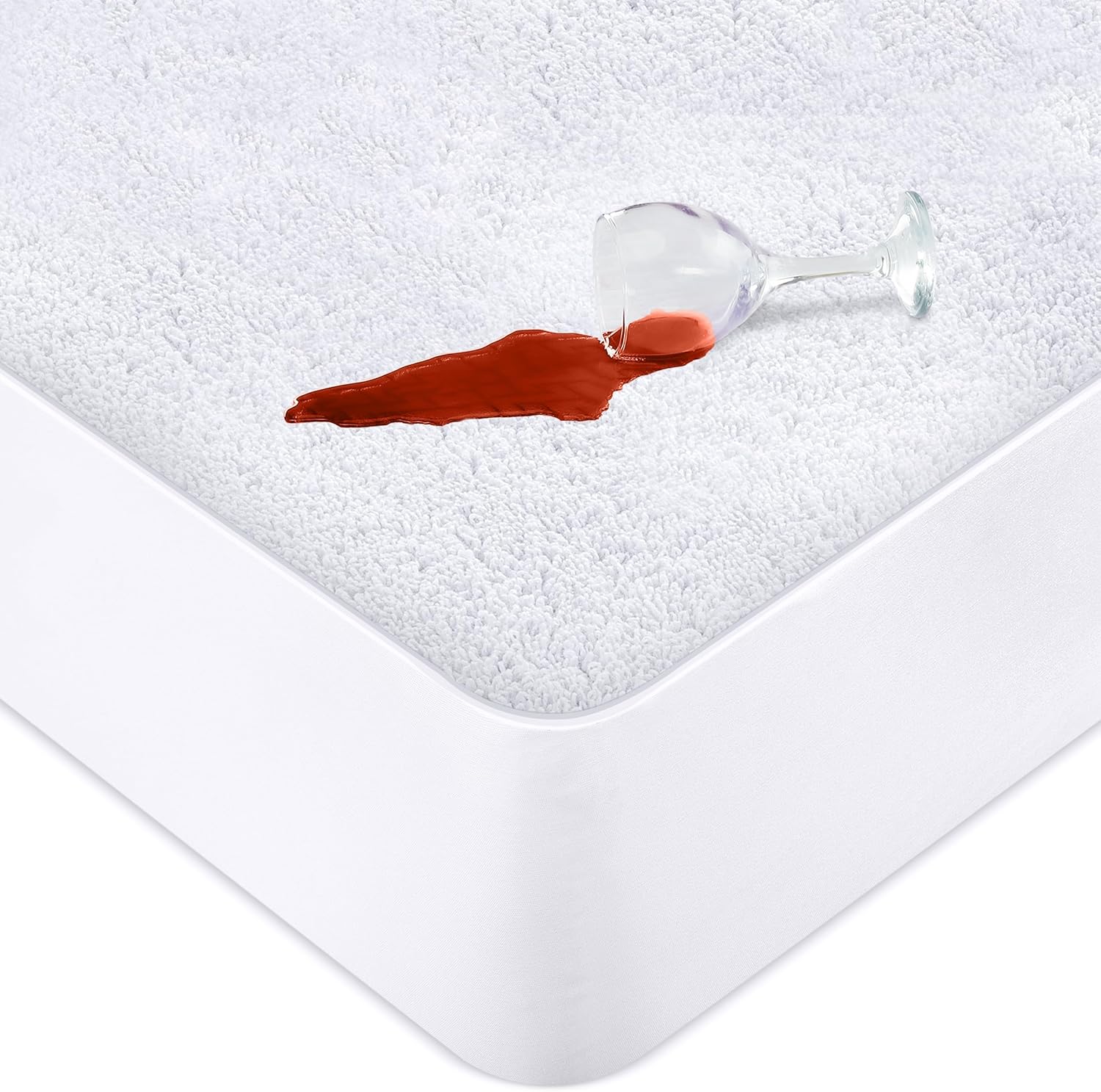 Utopia Bedding Waterproof Mattress Protector Double Bed 135 x 190 cm, Fits Up to...