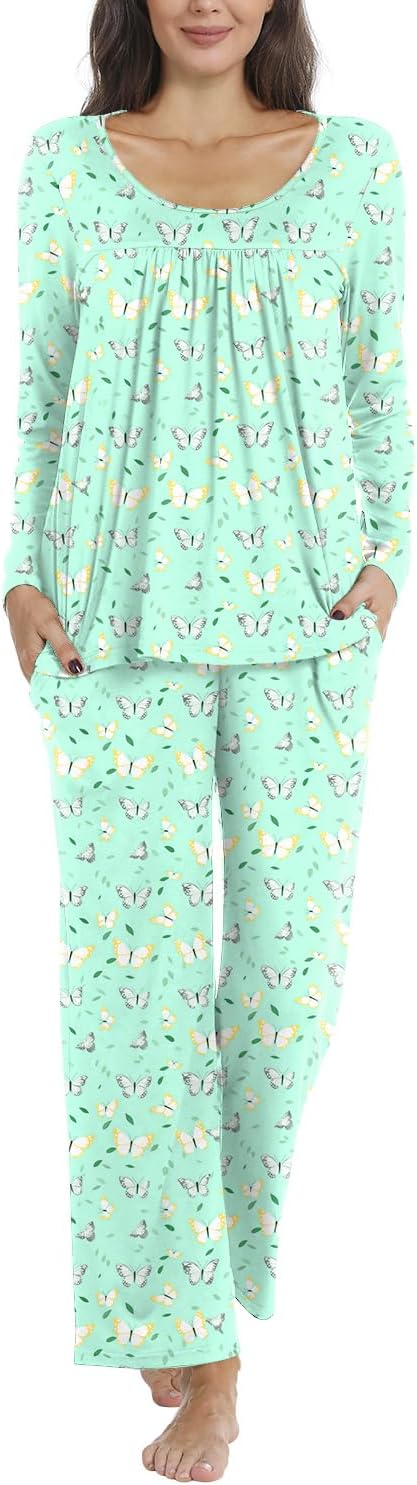 TAOHUADAO Women's Fall Pajama Sets, 2 Piece Lounge Sleepwear Ladies Pjs Sets wit...