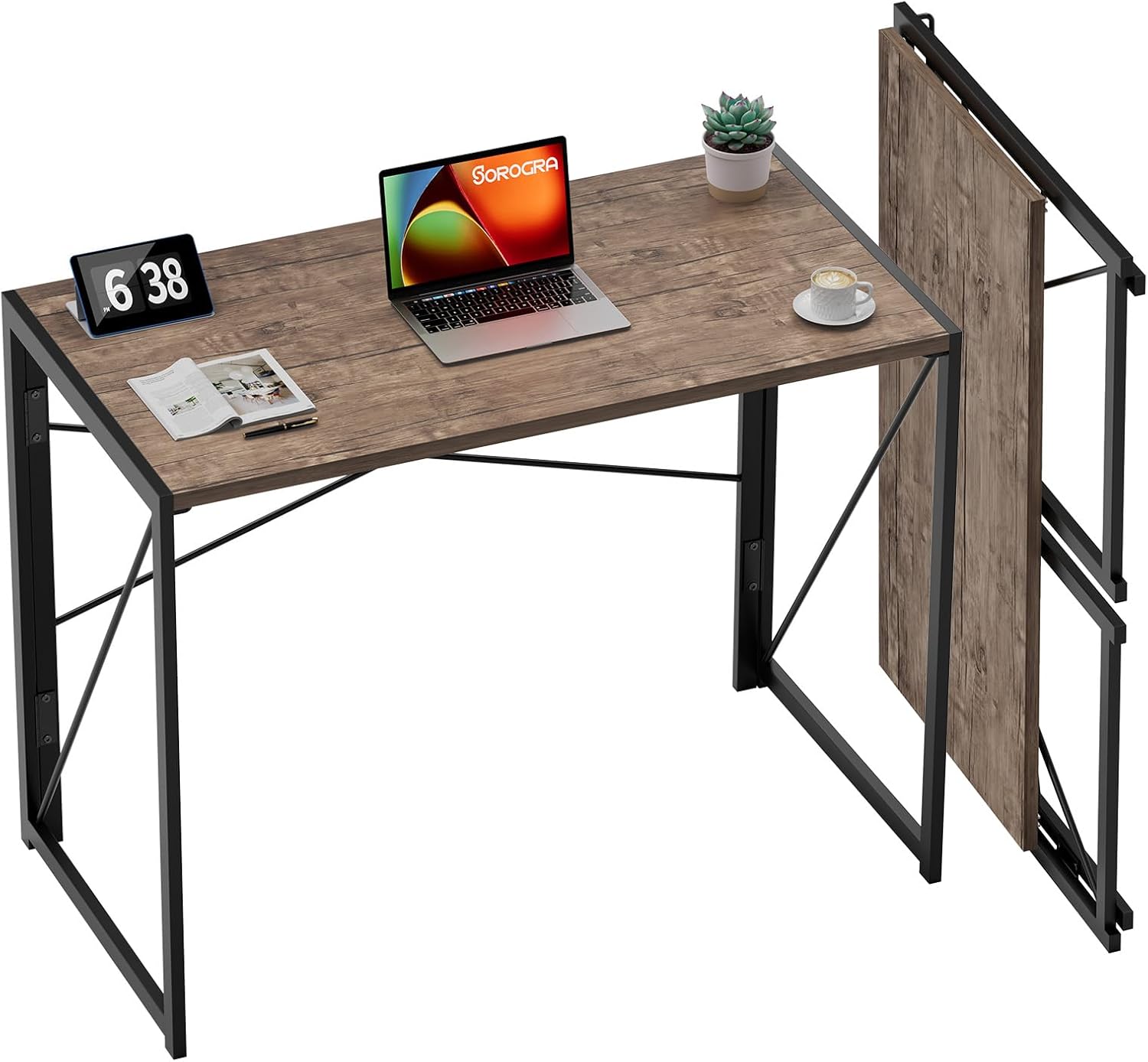 Coavas Small Folding Desk, No Assembly Required Computer Desks, 31.5 inch Spaces...