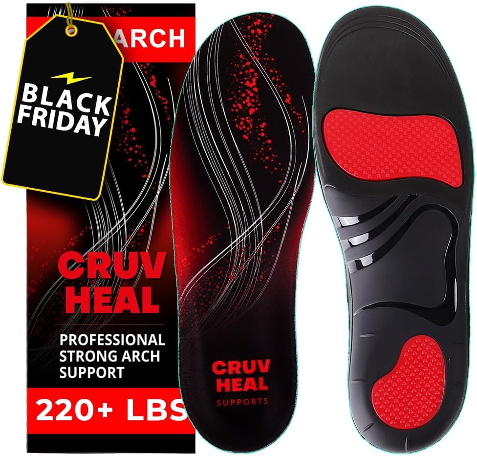 220+ lbs Plantar Fasciitis High Arch Support Insol...