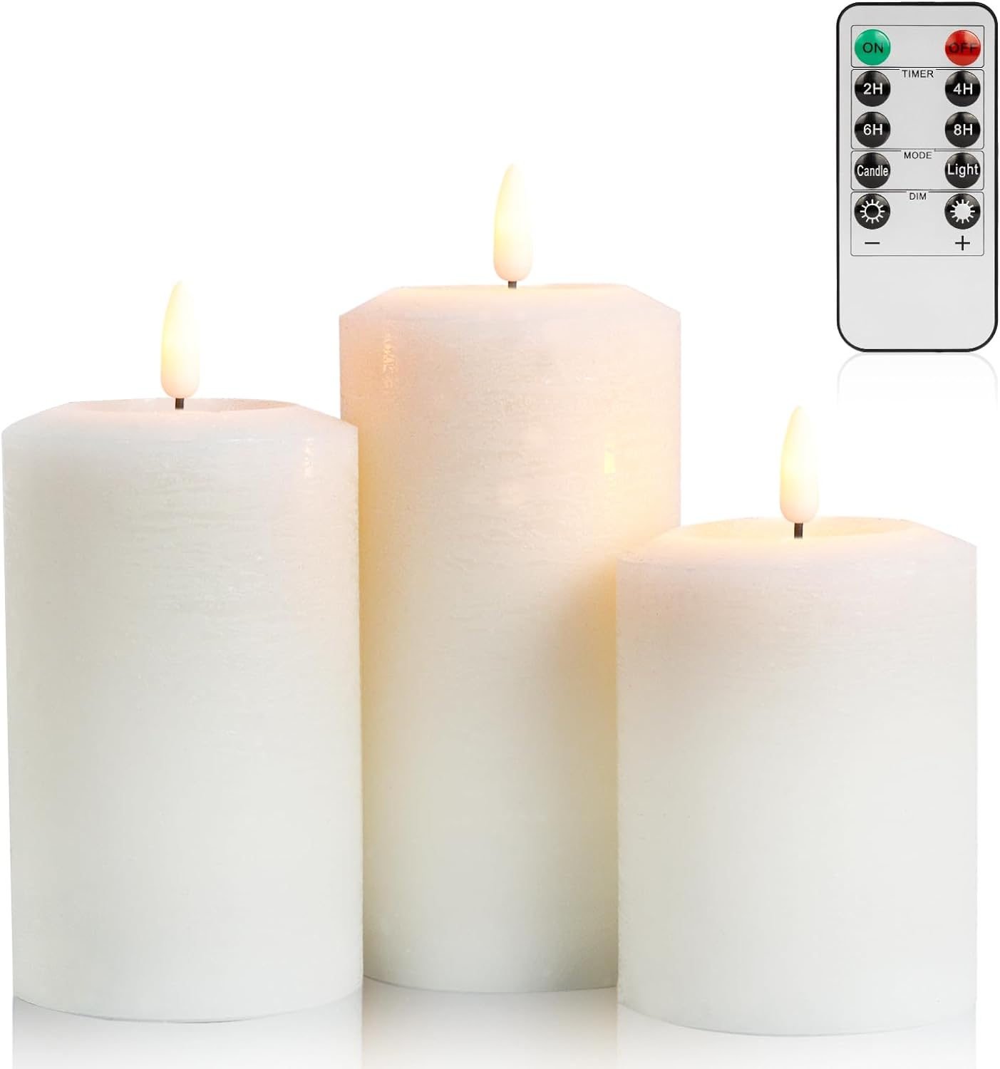 ANGELLOONG Battery Powered Candles with Remote, Real Wax Electric Flameless Cand...