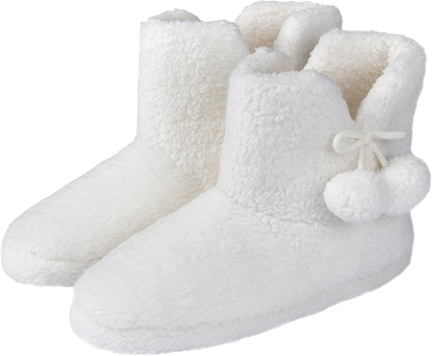 Sleepdown Women's Ladies Teddy Fleece Bootie Slippers Boot 6/7 UK Cream