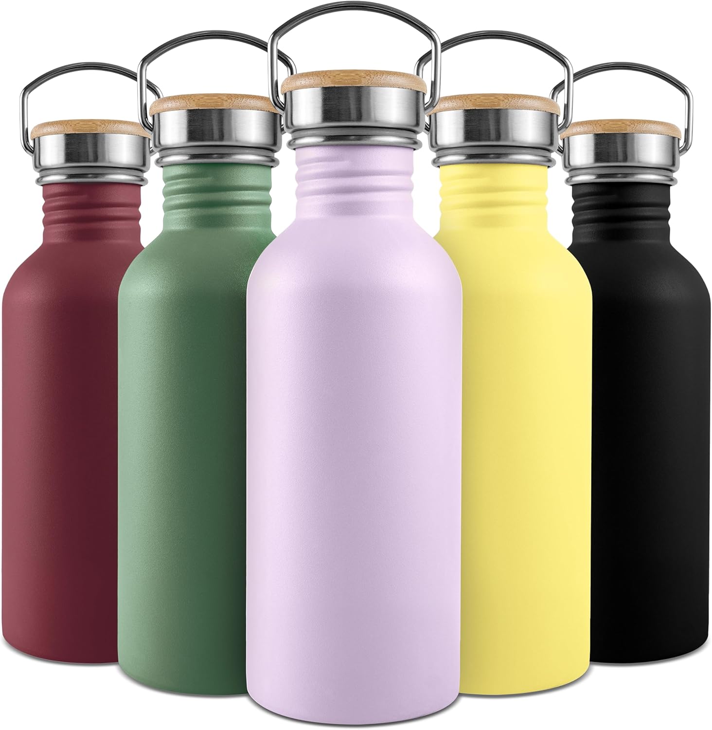 Bambaw Stainless Steel Water Bottle 1l, Purple Water Bottle, Non-Insulated Water...