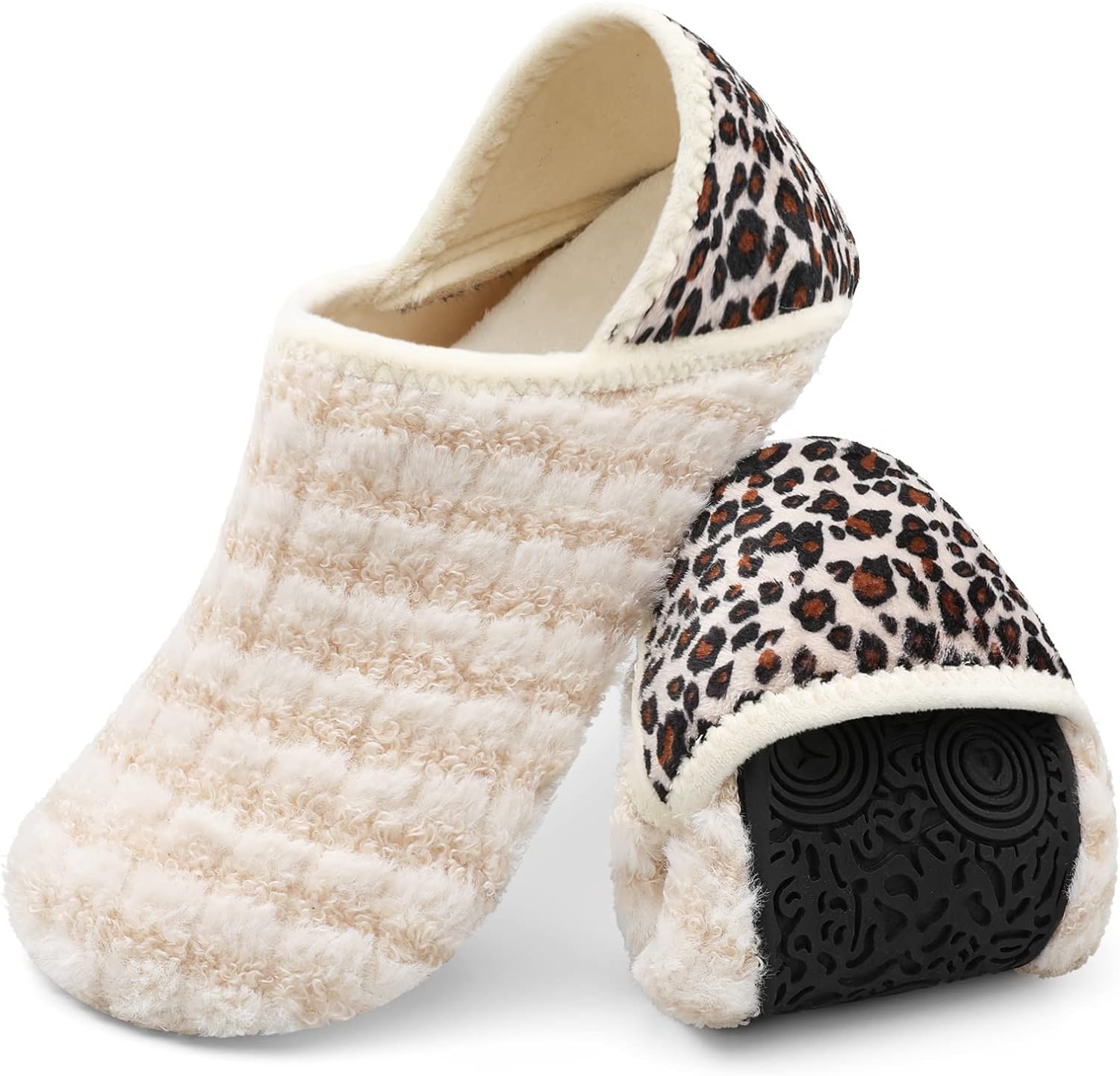XIHALOOK House Slippers for Women Men Cozy Sock Shoes with Soft Rubber Sole Slip...
