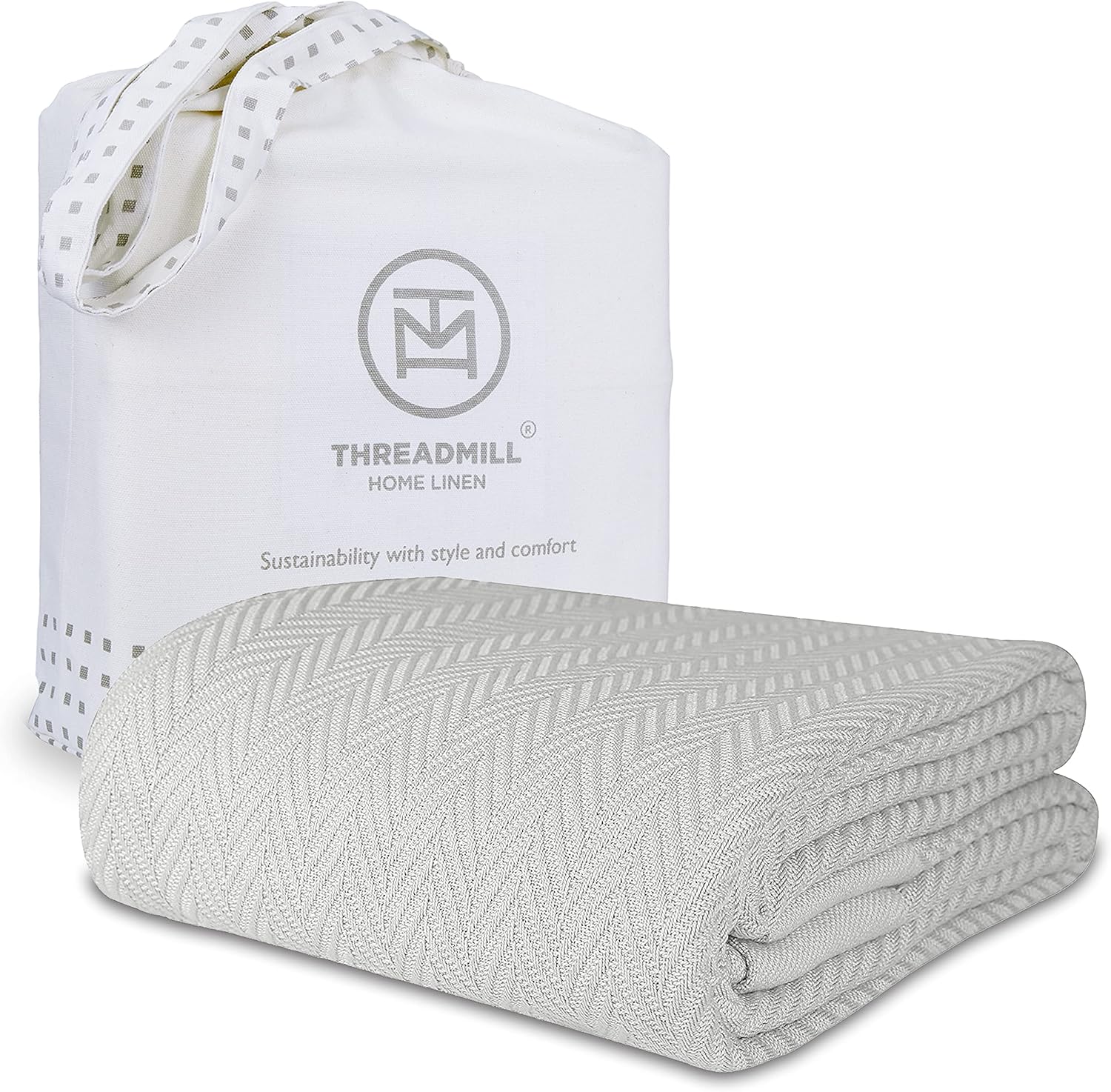 Threadmill Luxury Cotton Blankets for Queen Size Bed | All-Season 100% Cotton Qu...