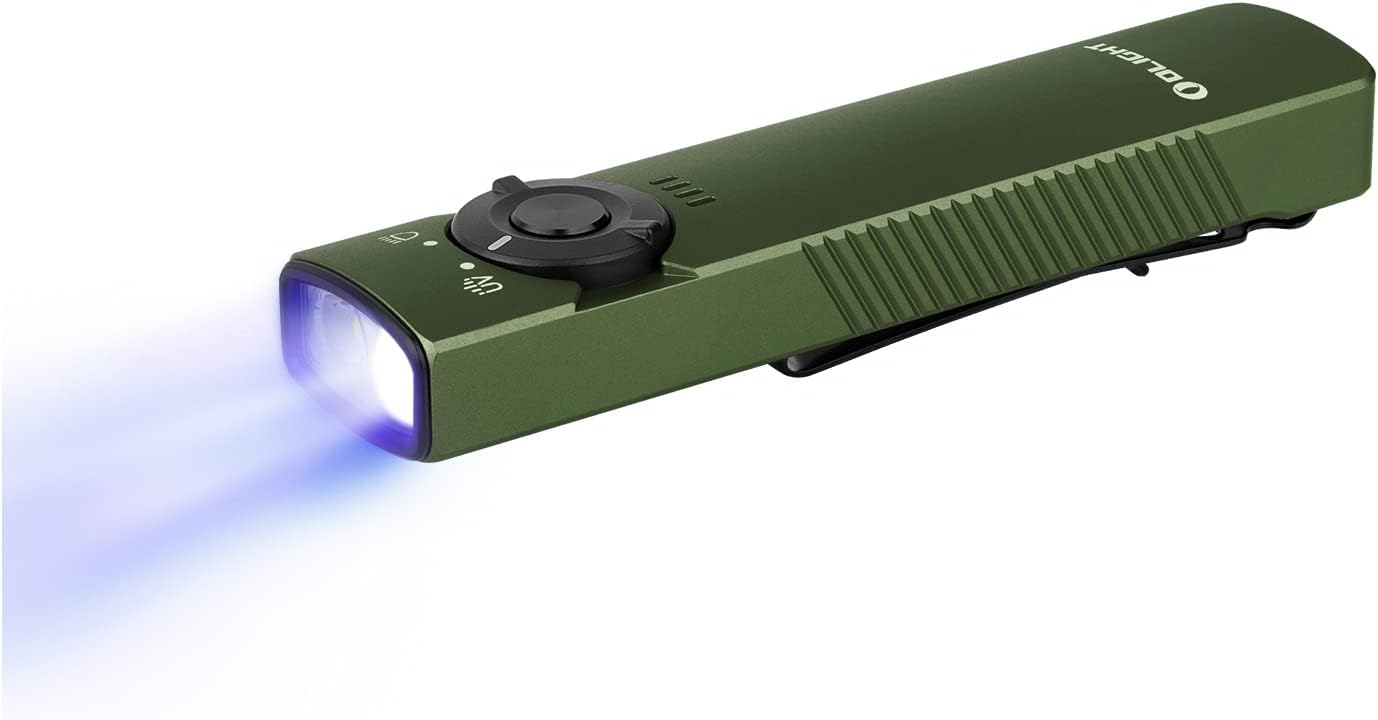 OLIGHT Arkfeld UV Rechargeable EDC Flashlight 1000 Lumens with 365nm UV Light, F...