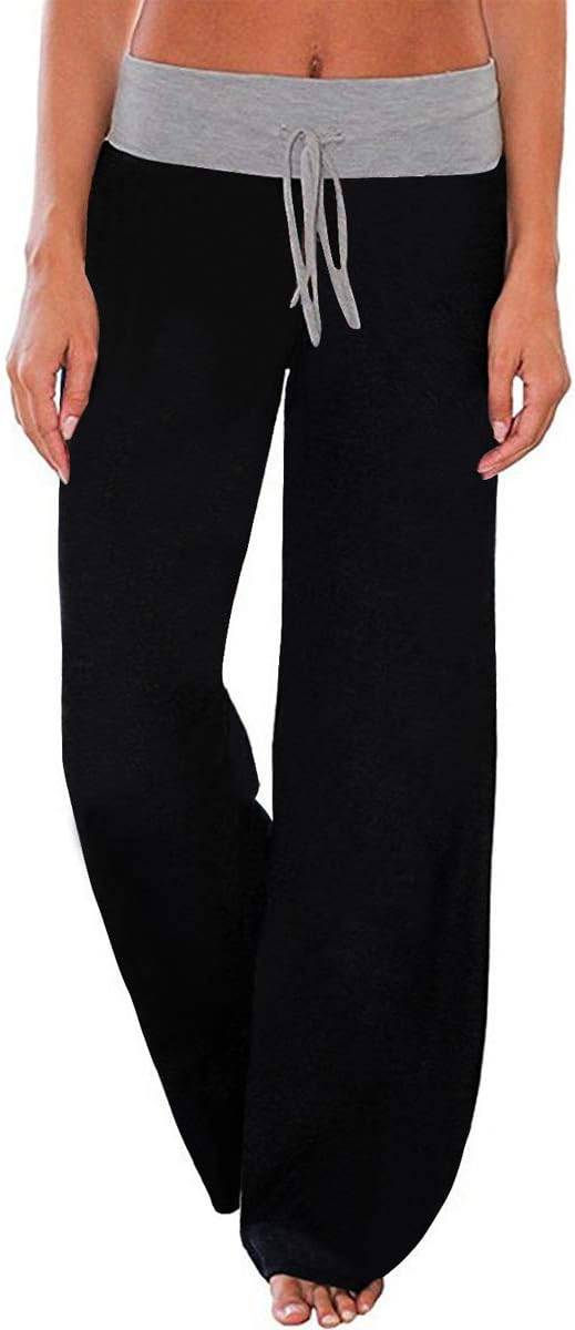 AMiERY Women's Comfy Casual Pajama Pants Floral Print Drawstring Palazzo Lounge...