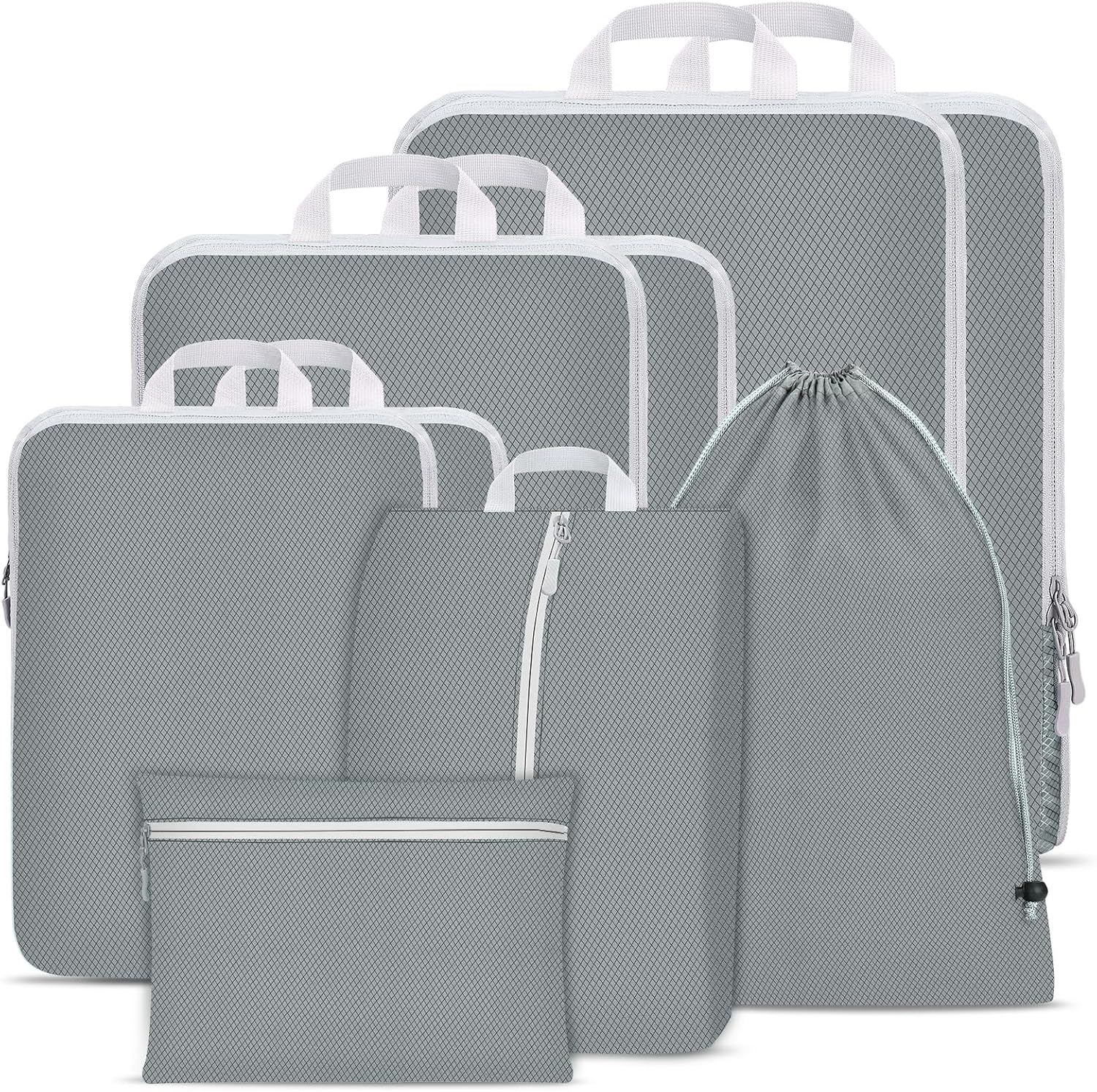 Compression Packing Cubes Set, Ultralight Expandable Travel Organizers for Carry...