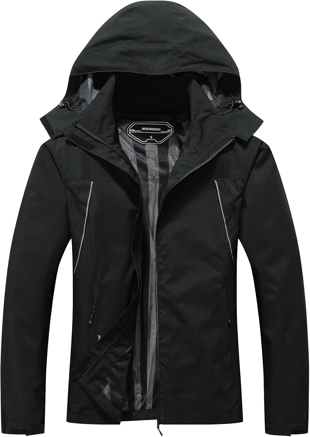 MOERDENG Women's Waterproof Rain Jacket Outdoor Lightweight Hooded Raincoat for...