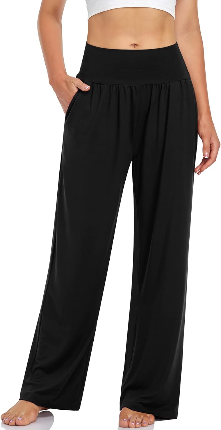 UEU Women's Casual Loose Wide Leg Cozy Pants Yoga Sweatpants Comfy High Waisted...