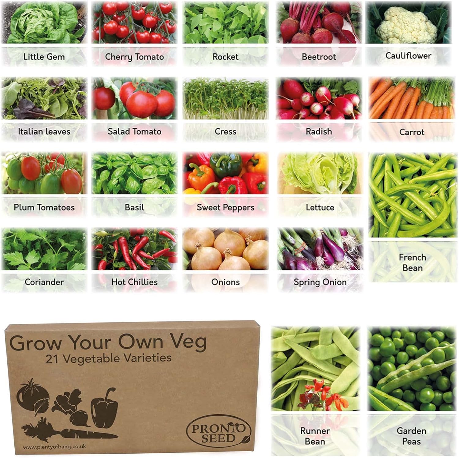 Pronto Seed Bumper Pack Grow Your Own Kit Vegetable & Herb Seed Collection - 21...