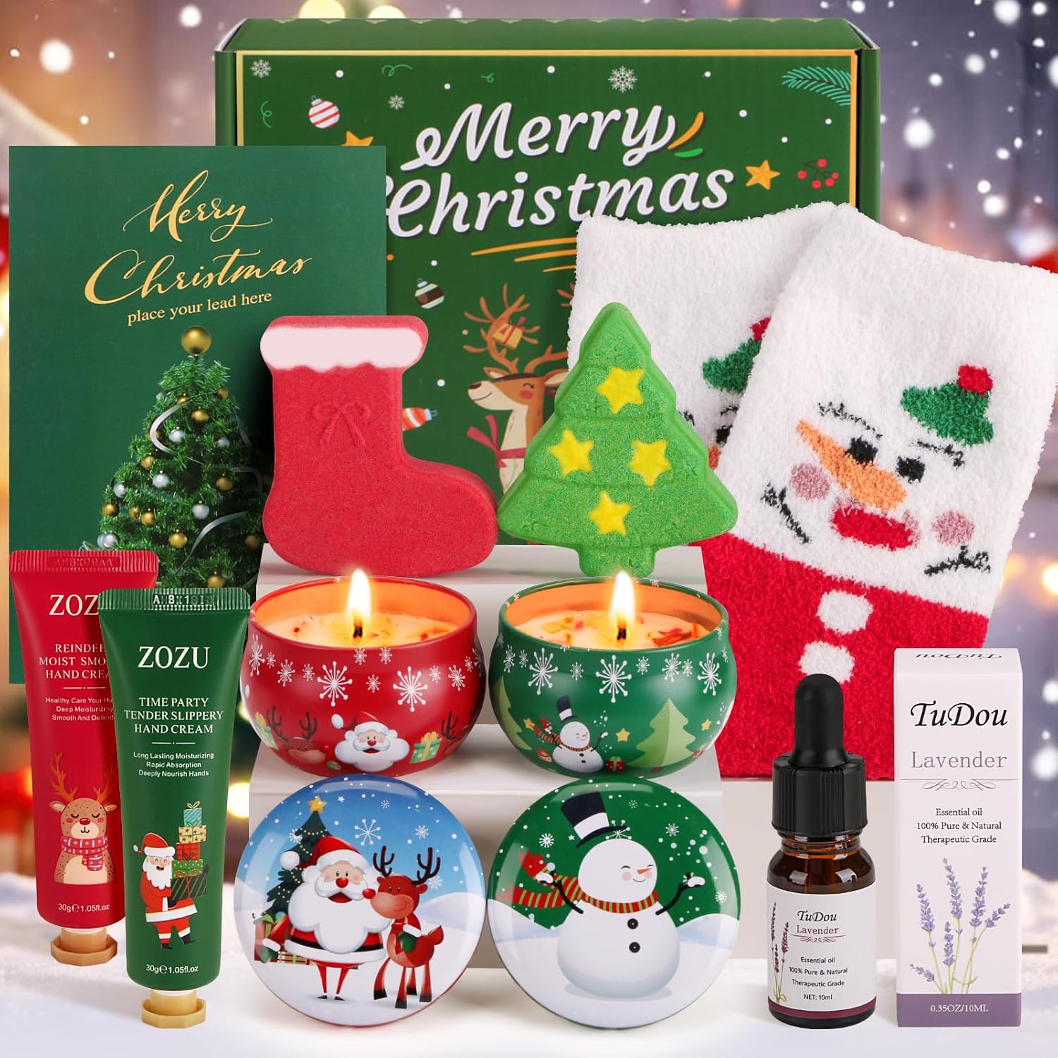 Christmas Pamper Gifts for Women, Personalised Christmas Hampers Xmas Secret San...