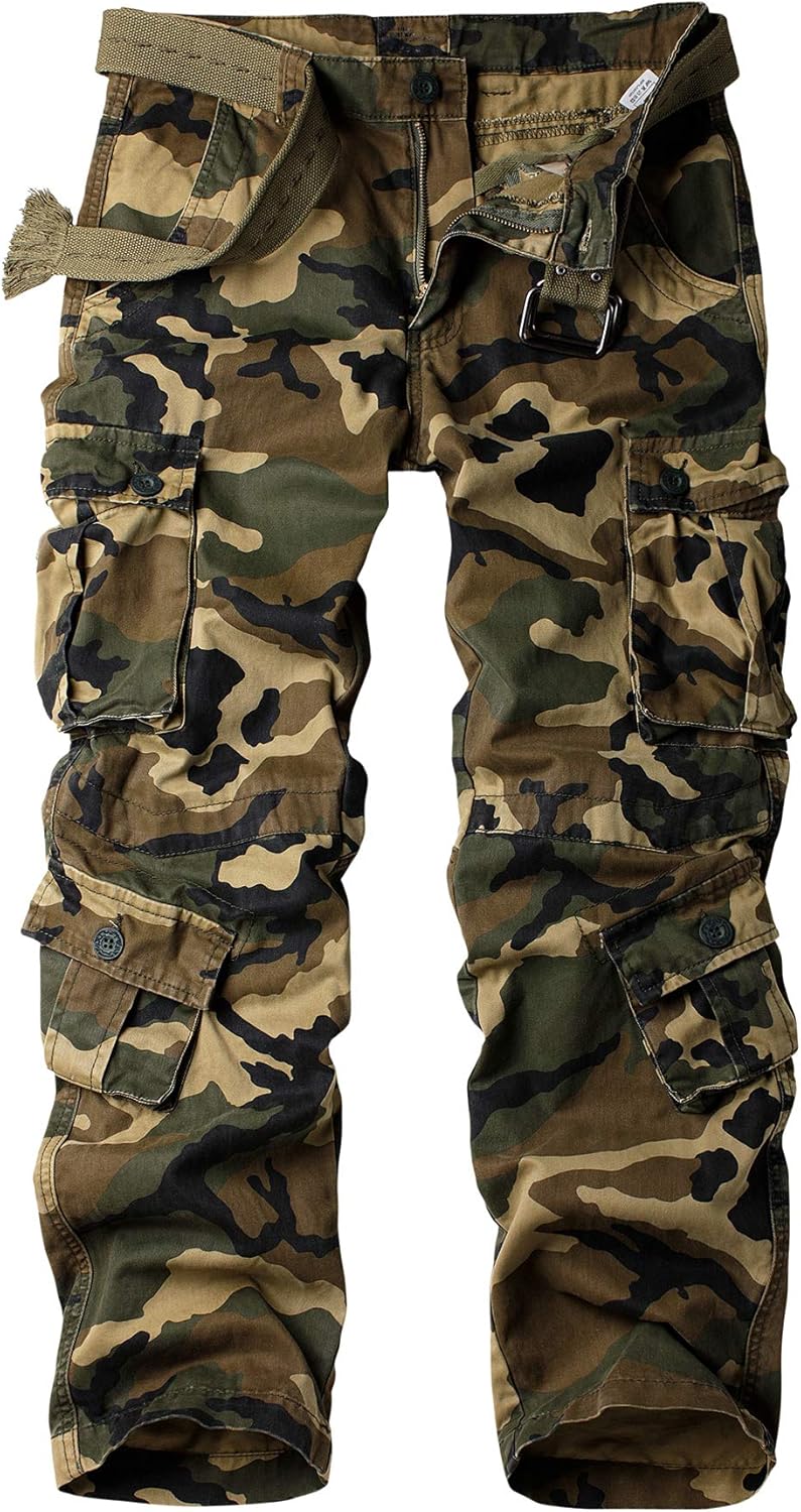 Jessie Kidden Men's Combat Camo Cargo Trousers Camouflage Army Military Tactical...