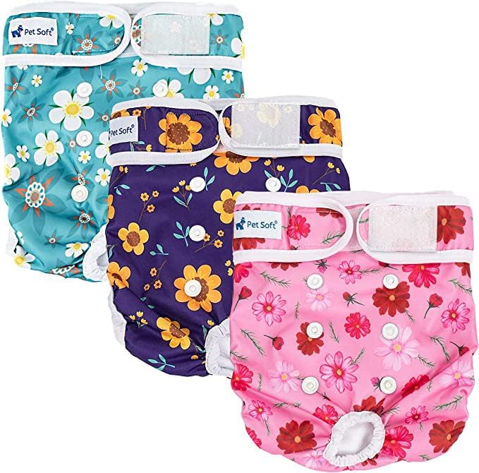 Pet Soft Dog Nappies Female - Washable Female Period Pants for Dogs Pets, Incont...