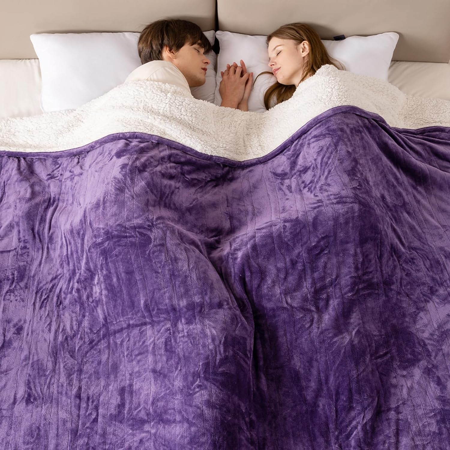 Bearhug Electric Blanket King Size 100" x 90", Dual Controller Heated Blanket, V...