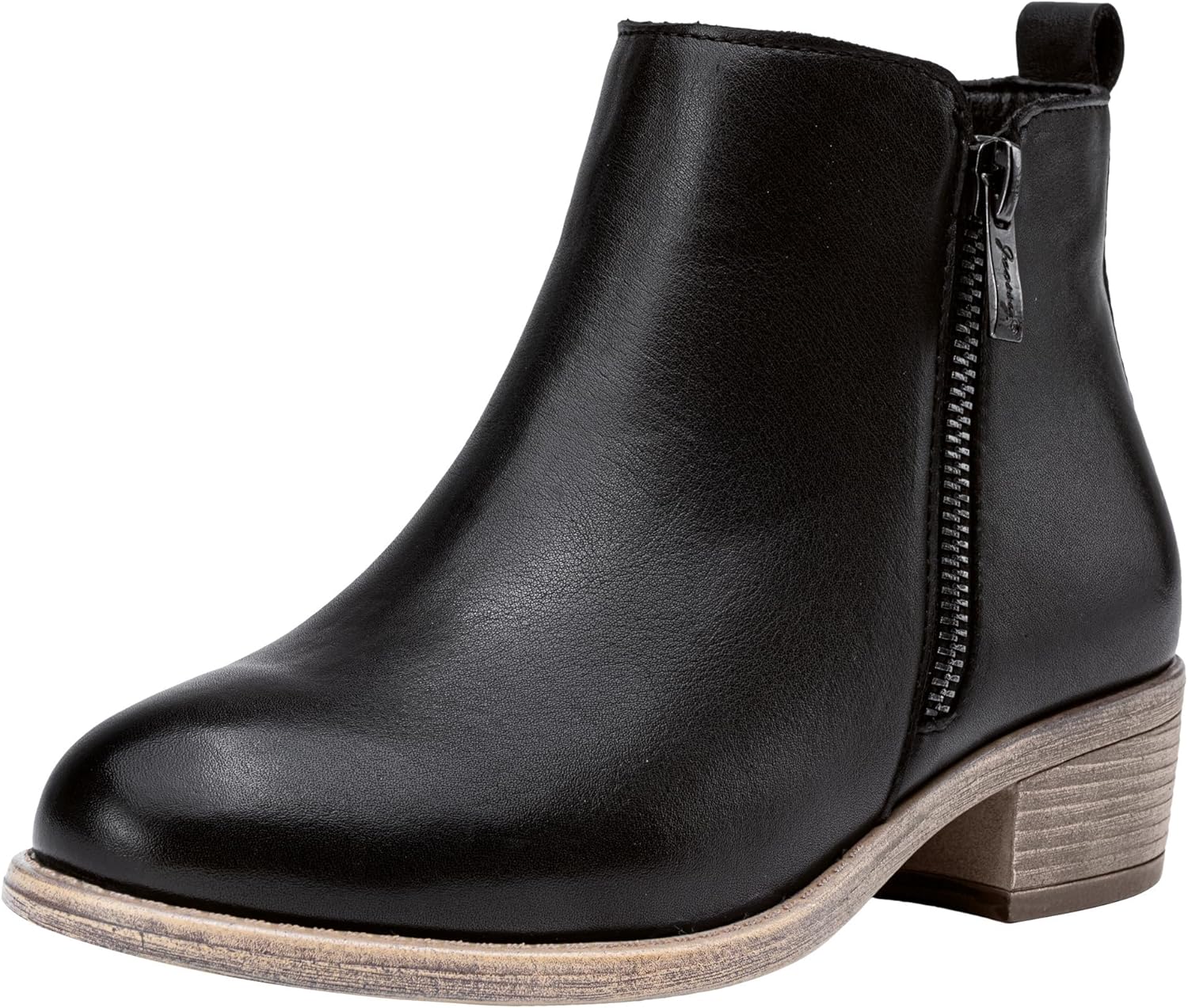 Jeossy Women's Ankle Boots Thick Heel Low Heeled Booties for Women 6 Leather Boo...