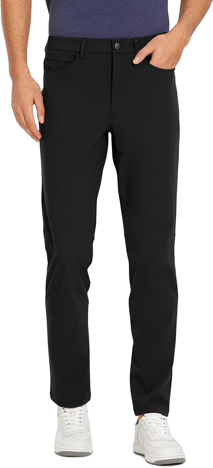 CRZ YOGA Men's All Day Comfy Golf Pants with 5-Pocket - 30"/32"/34'' Quick Dry L...