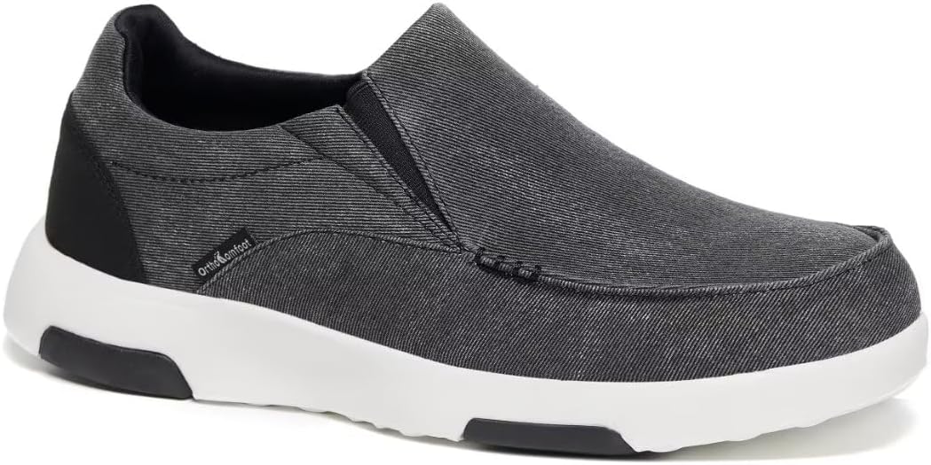 OrthoComfoot Men's Orthopedic Slip-On Loafers Walking Shoes with Arch Support: C...