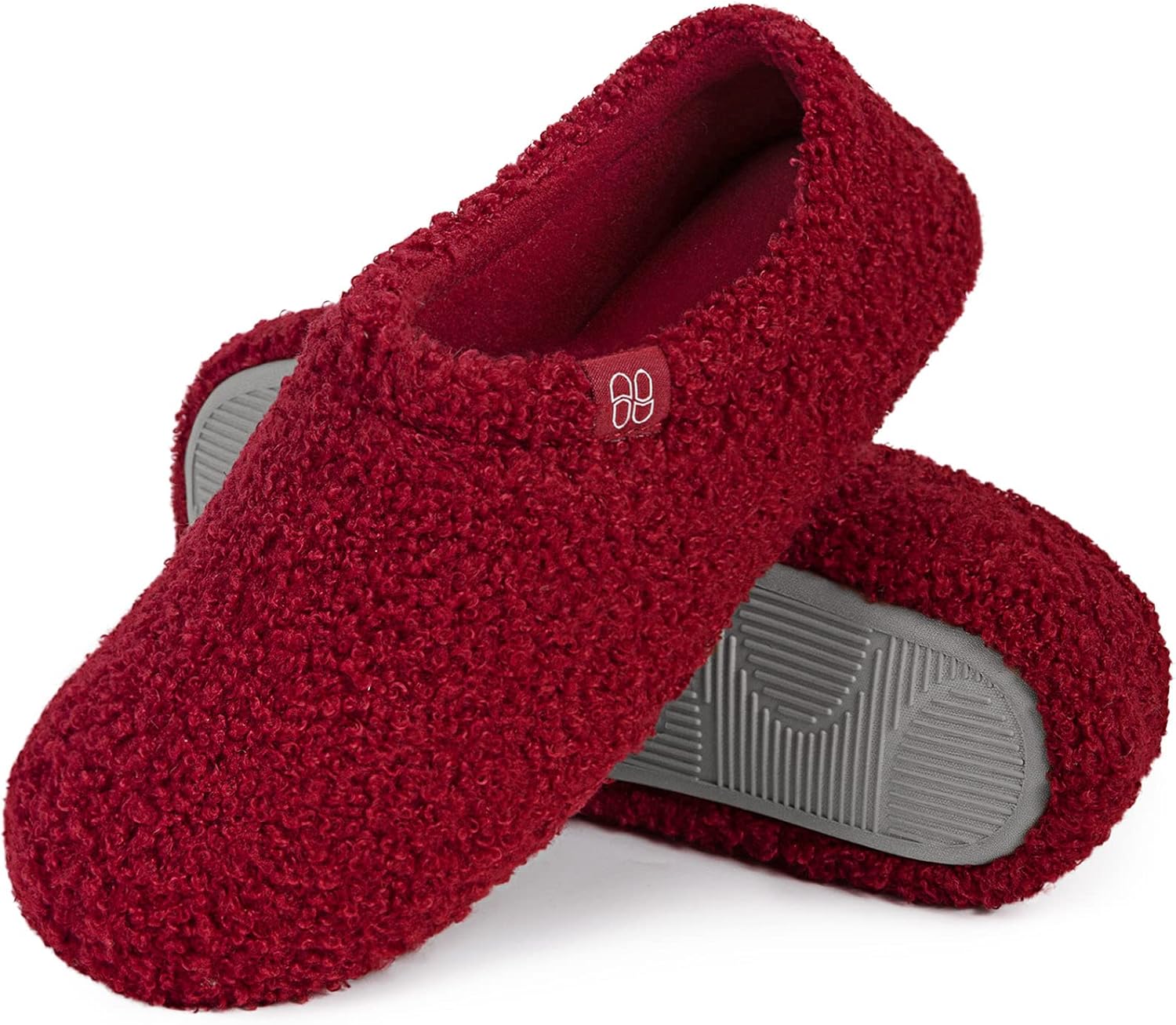 HomeTop Women's Fuzzy Curly Fur Memory Foam Loafer Slippers with Polar Fleece Li...