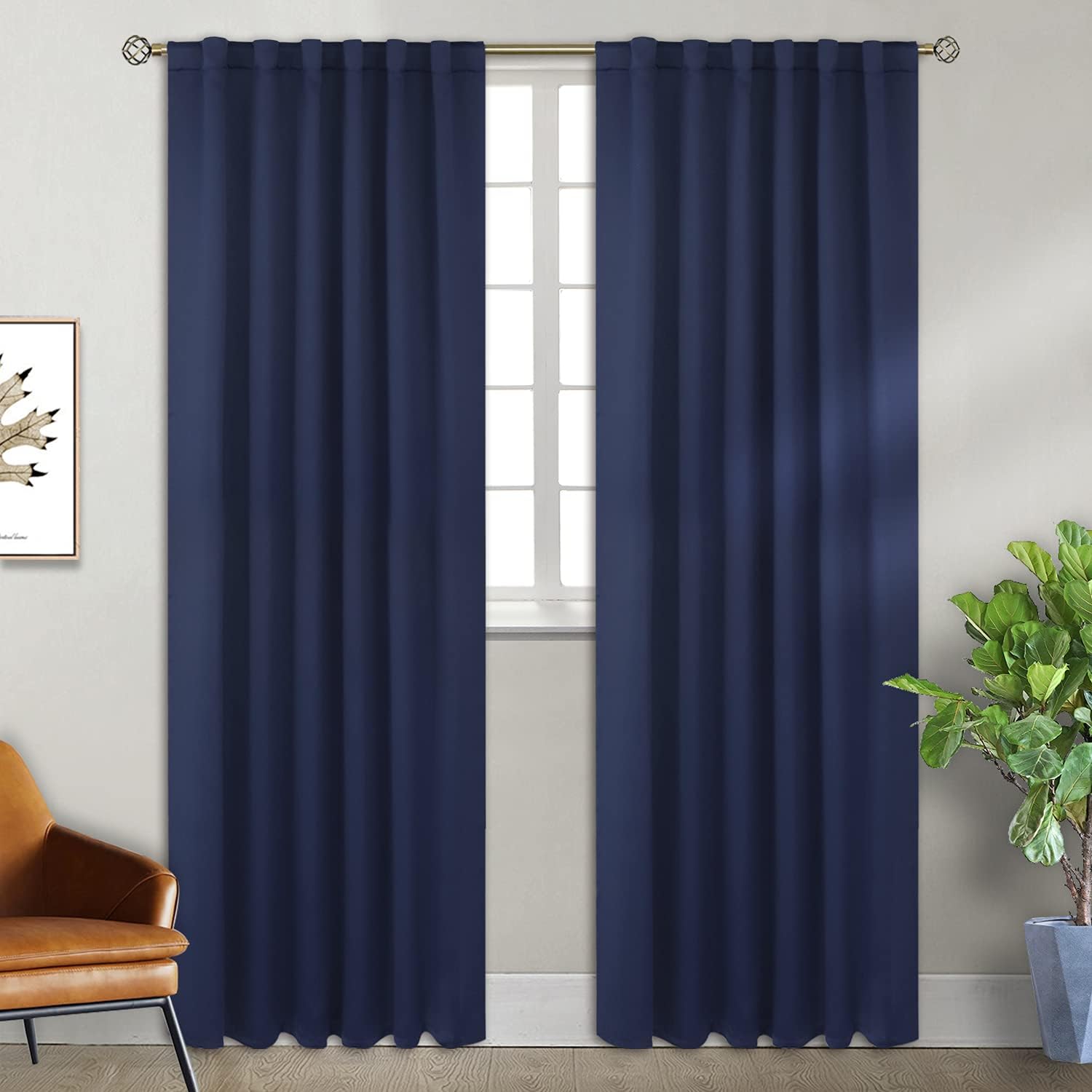 BGment Blackout Curtains 84 inch Length 2 Panels for Bedroom - Rod Pocket and Ba...