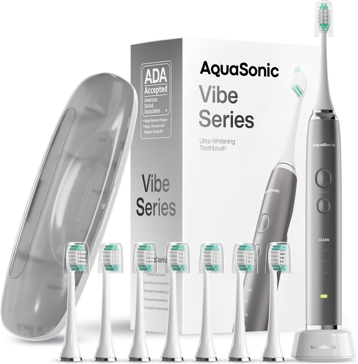 Aquasonic Vibe Series Ultra Whitening Toothbrush ADA Accepted Electric Toothbrus...