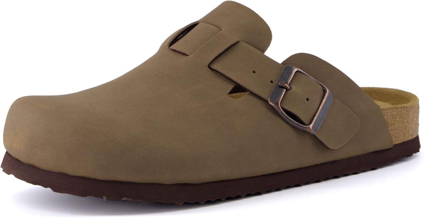 CUSHIONAIRE Hana Slip-On Buckle Clog with Cork Footbed +Memory Foam, Wide Widths...