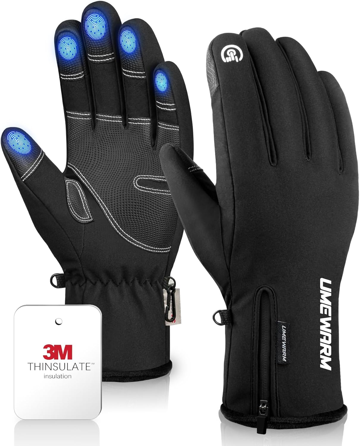 -10℉ Waterproof Winter Gloves Men, Touchscreen Fingers Snow Ski Gloves Women, 5-...