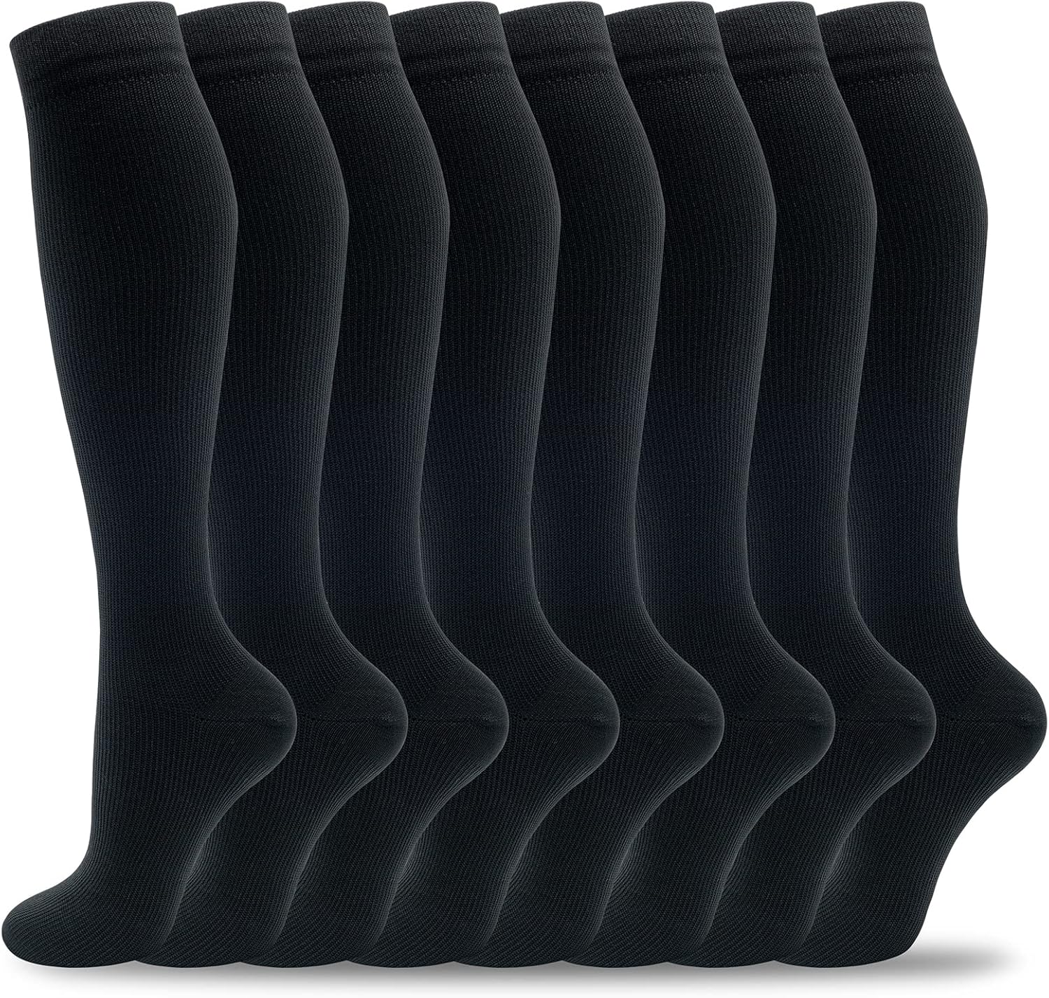fenglaoda 8 Pairs Compression Socks for Men & Women 20-30 mmHg Knee High Nurse P...