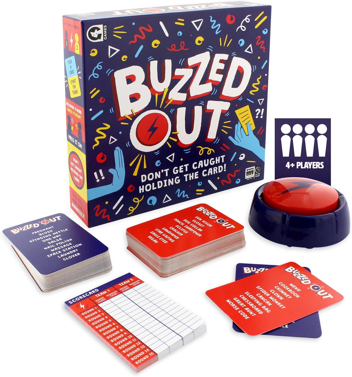 Ginger Fox Buzzed Out Card Game | Quick-Fire Guessing Card Games for Gatherings,...
