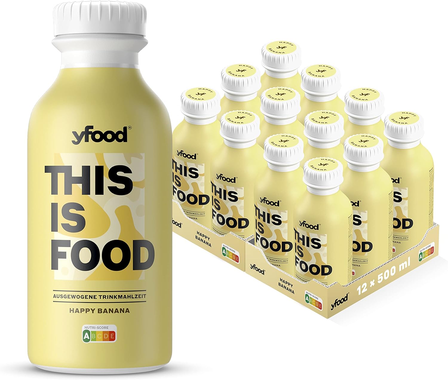yfood Happy Banana, tasty meal replacement, THIS IS FOOD drink, 34g of protein,...