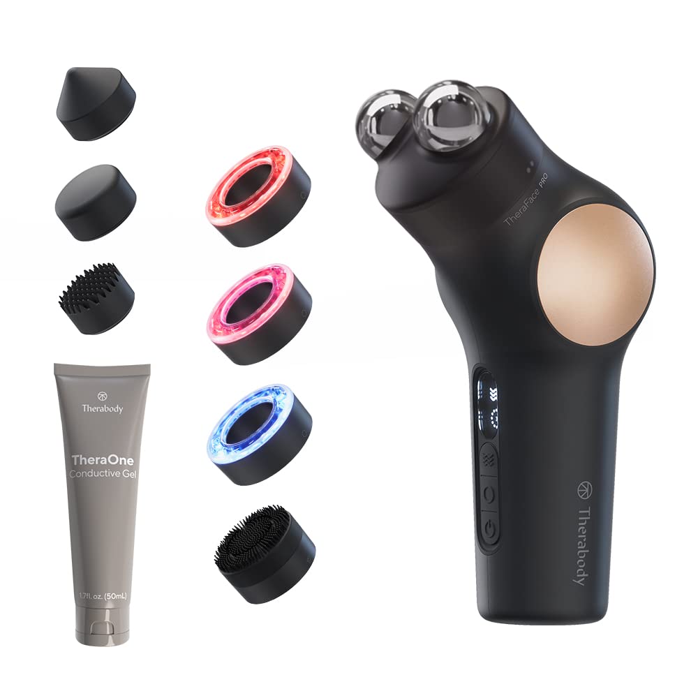 PRO Microcurrent Facial Device - 8-in-1 Compact Face Massager, Facial Kit & Face...