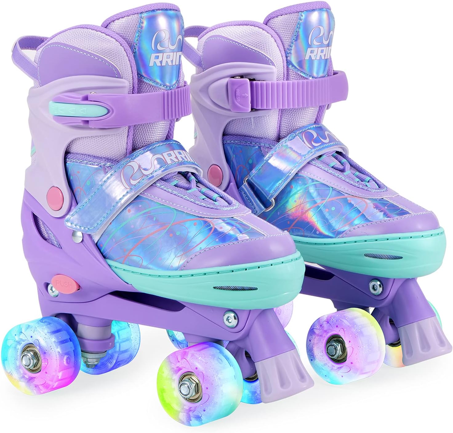 Adjustable Kids Roller Skates for Girls Boys with Light Up Wheels –Skates for Ki...