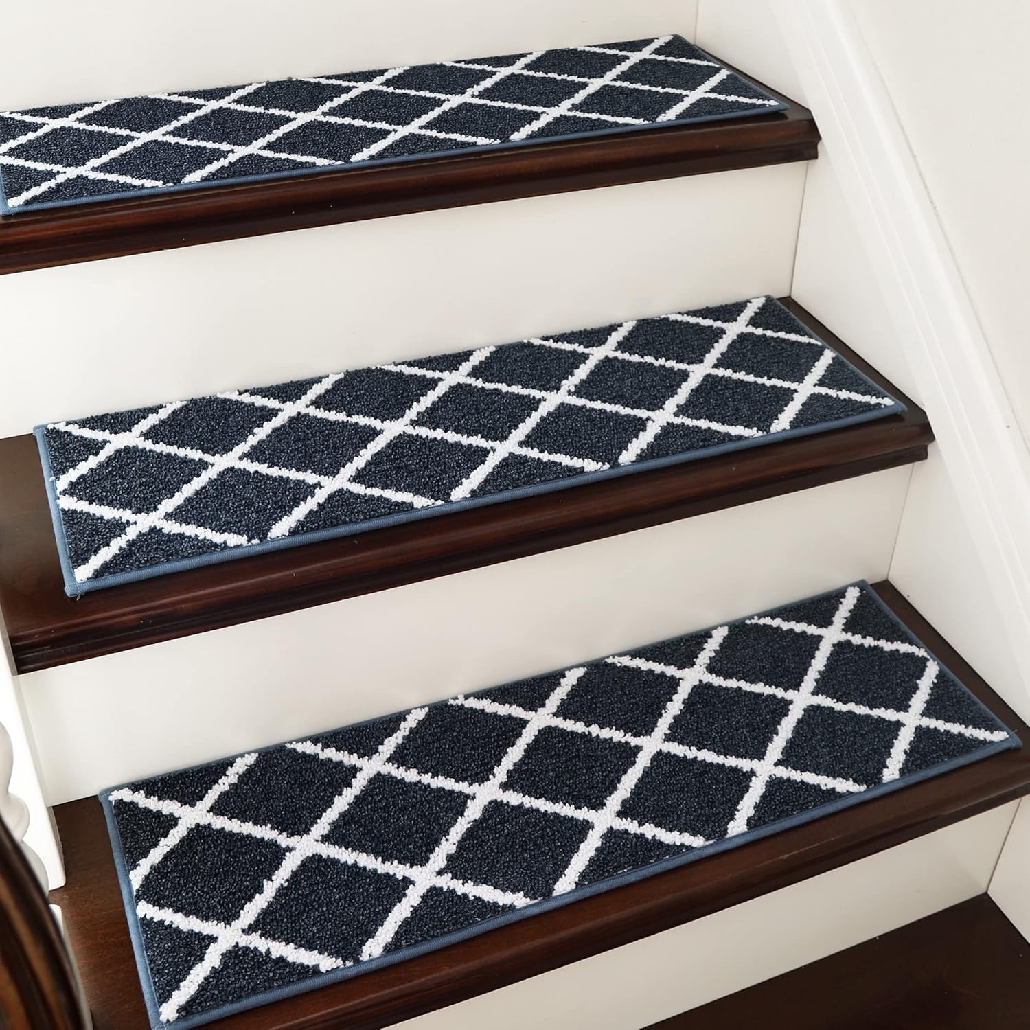 COSY HOMEER Edging Stair Treads Non-Slip Carpet Mat 28inX9in Indoor Stair Runner...